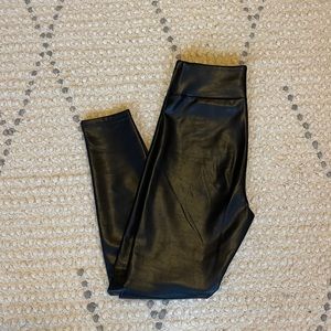 abercrombie black leather leggings